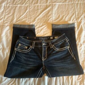 Miss Me Women's Dark Blue Ankle Jeans